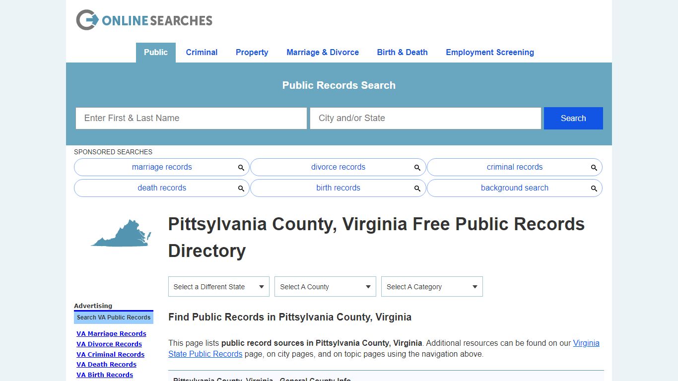 Pittsylvania County, Virginia Public Records Directory