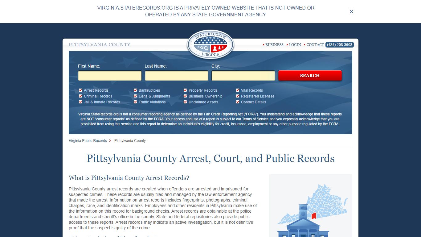 Pittsylvania County Arrest, Court, and Public Records