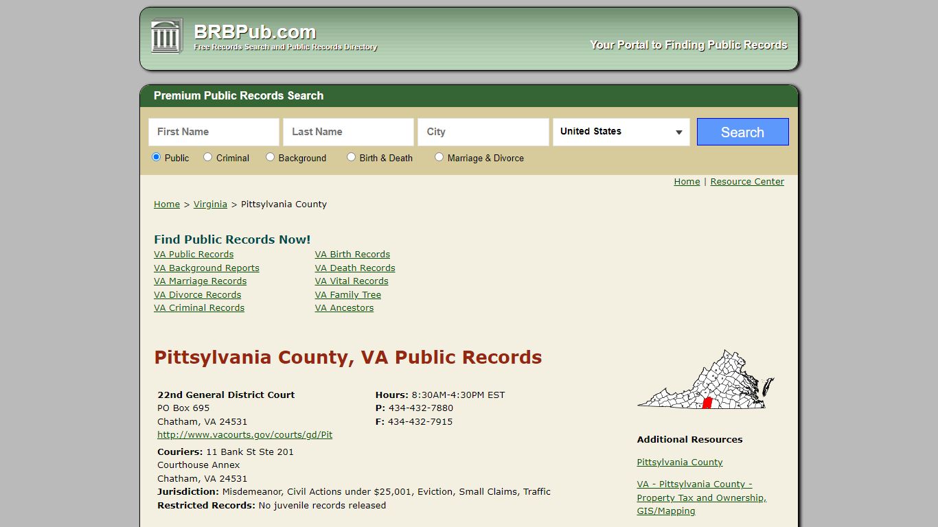Pittsylvania County Public Records | Search Virginia ...