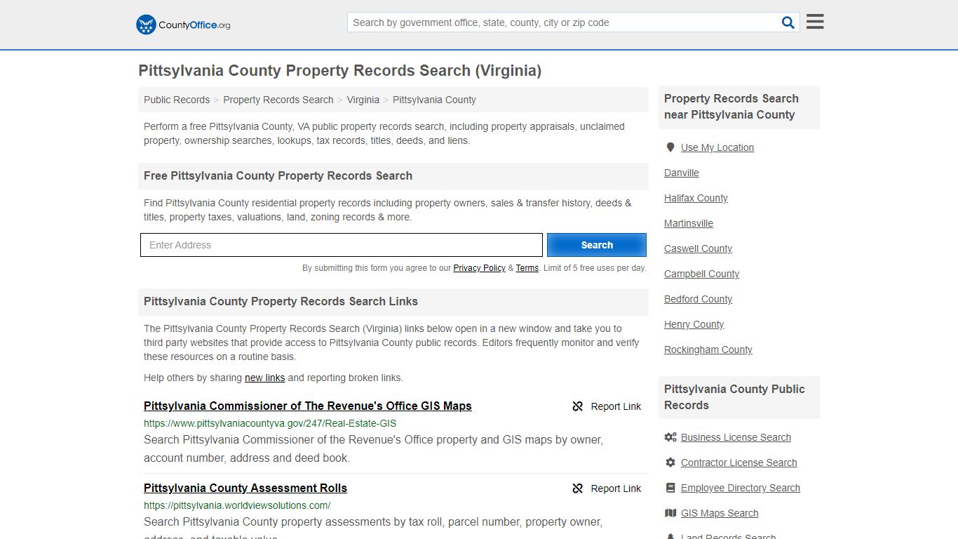 Property Records Search - Pittsylvania County, VA ...